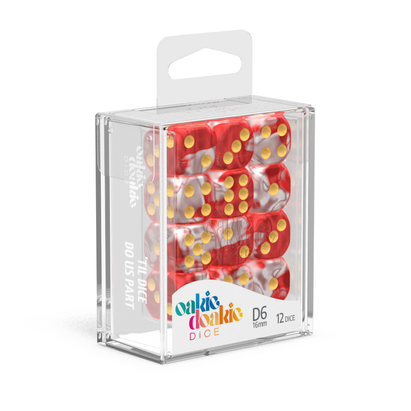 Oakie Doakie Dice D6 16 mm GemiDice - Red Sky (12)-1