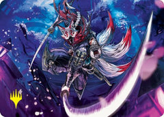 Blade-Blizzard Kitsune Art Card (Gold-Stamped Signature) [Kamigawa: Neon Dynasty Art Series]-1