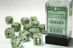 CHX 27609 Marble 16mm d6 Green/Dark Green Block (12)-1