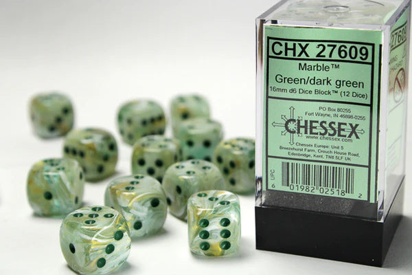 CHX 27609 Marble 16mm d6 Green/Dark Green Block (12)-1