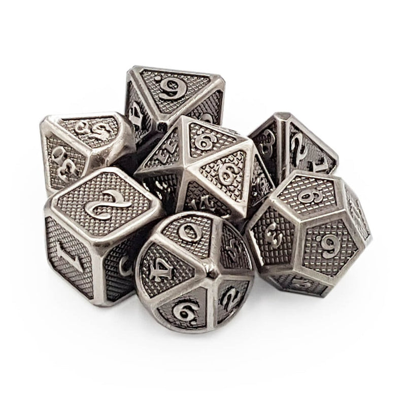 Metal Dice - Dragonscale Silver-1