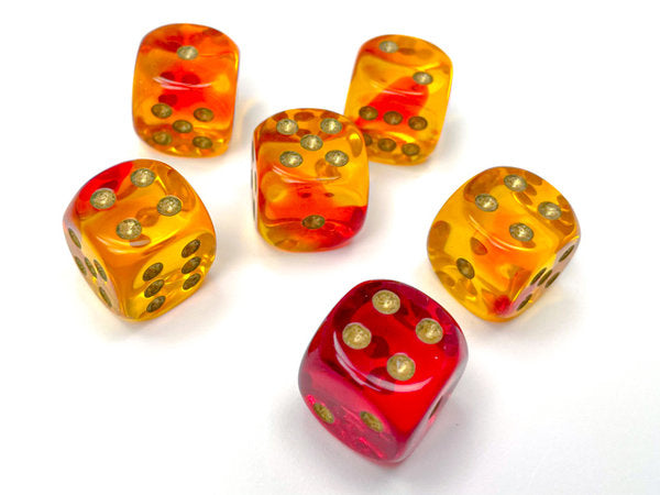 CHX 26668 Gemini 16mm D6 Translucent Red-Yellow/Gold Block (12)-1