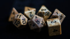 MDG Gemstone Poly Dice Set 16mm - Coral Fossil-1