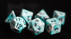 MDG Gemstone Poly Dice Set 16mm - (Synthetic) Blue Turquoise-1