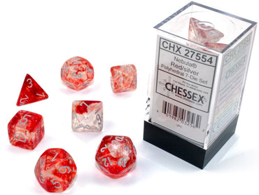 Nebula Polyhedral Red/silver Luminary 7-Die Set