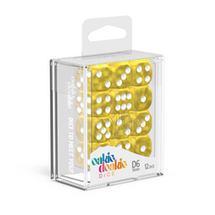 Oakie Doakie Dice D6 16 mm Marble - Yellow (12)-1