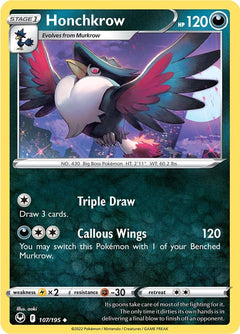 Honchkrow (107/195) [Sword & Shield: Silver Tempest]-1