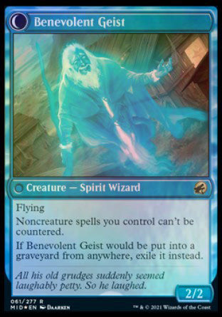 Malevolent Hermit // Benevolent Geist [Innistrad: Midnight Hunt Prerelease Promos]-2