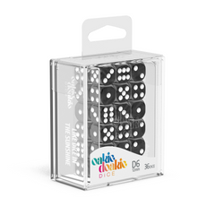 Oakie Doakie Dice D6 12 mm Marble - Black (36)-1