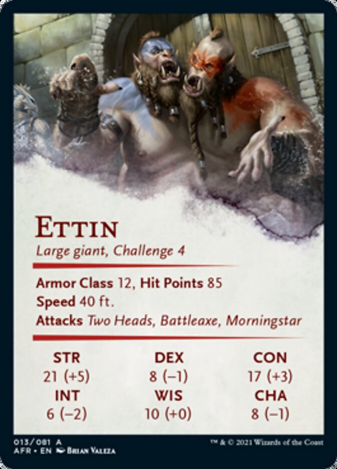 Ettin Art Card (Gold-Stamped Signature) [Dungeons & Dragons: Adventures in the Forgotten Realms Art Series]-2
