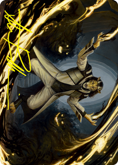 Leonin Lightscribe Art Card (Gold-Stamped Signature) [Strixhaven: School of Mages Art Series]-1