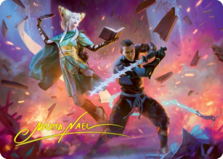 Explosive Entry Art Card (Gold-Stamped Signature) [Kamigawa: Neon Dynasty Art Series]-1