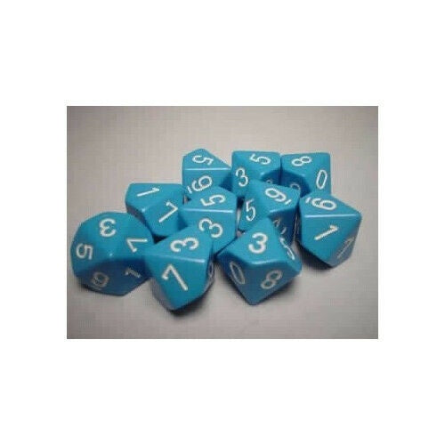 CHX 26216 Opaque Light Blue/White Set of Ten d10s-1