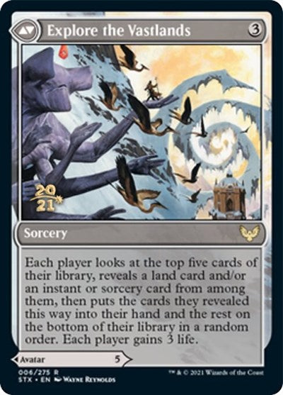 Wandering Archaic // Explore the Vastlands [Strixhaven: School of Mages Prerelease Promos]-2