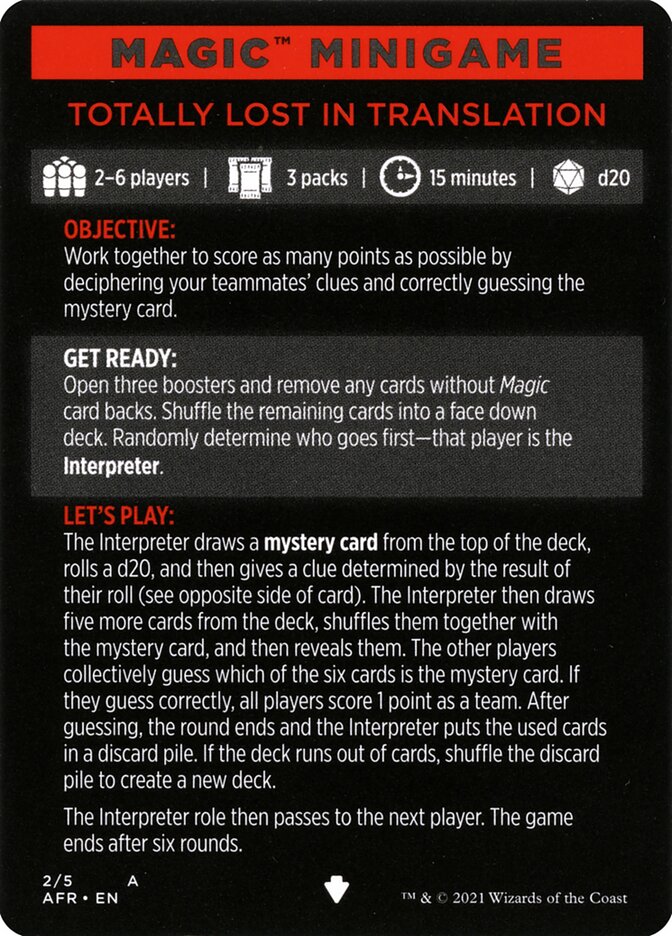 Totally Lost in Translation (Magic Minigame) [Dungeons & Dragons: Adventures in the Forgotten Realms Minigame]-1