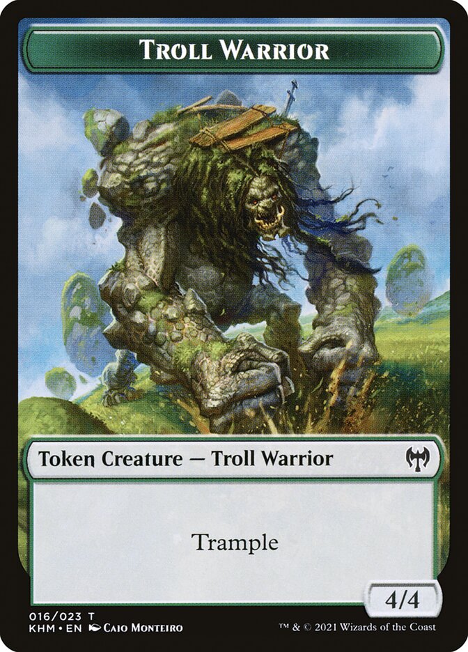 Treasure // Troll Warrior Double-Sided Token [Kaldheim Tokens]-2