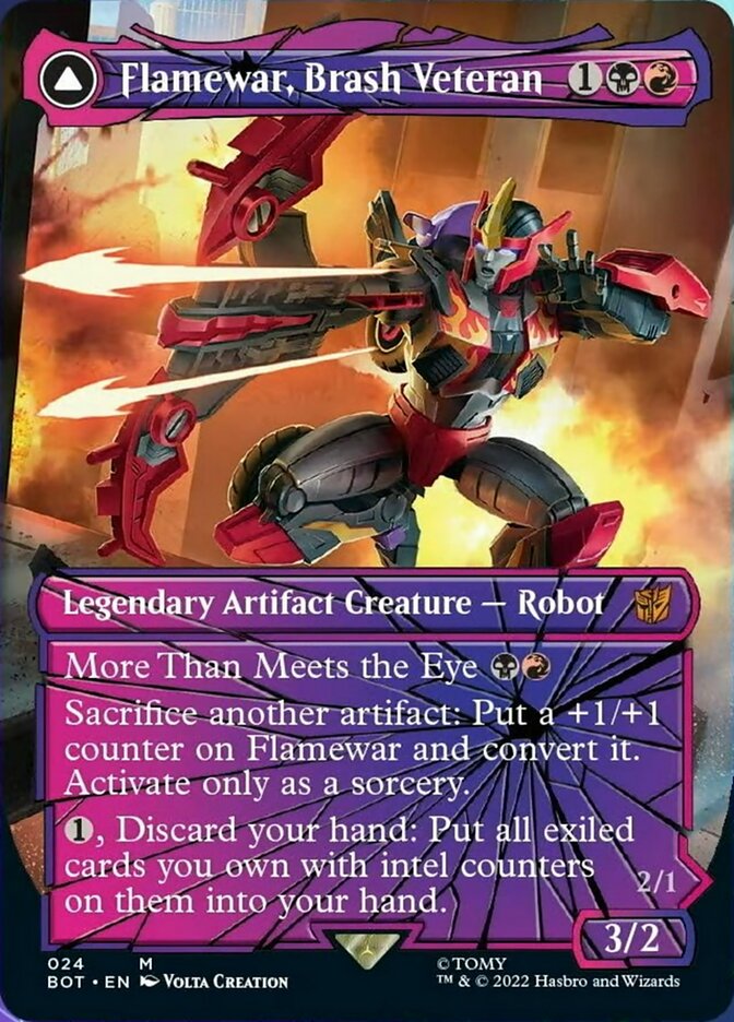 Flamewar, Brash Veteran // Flamewar, Streetwise Operative (Shattered Glass) [Transformers]-1