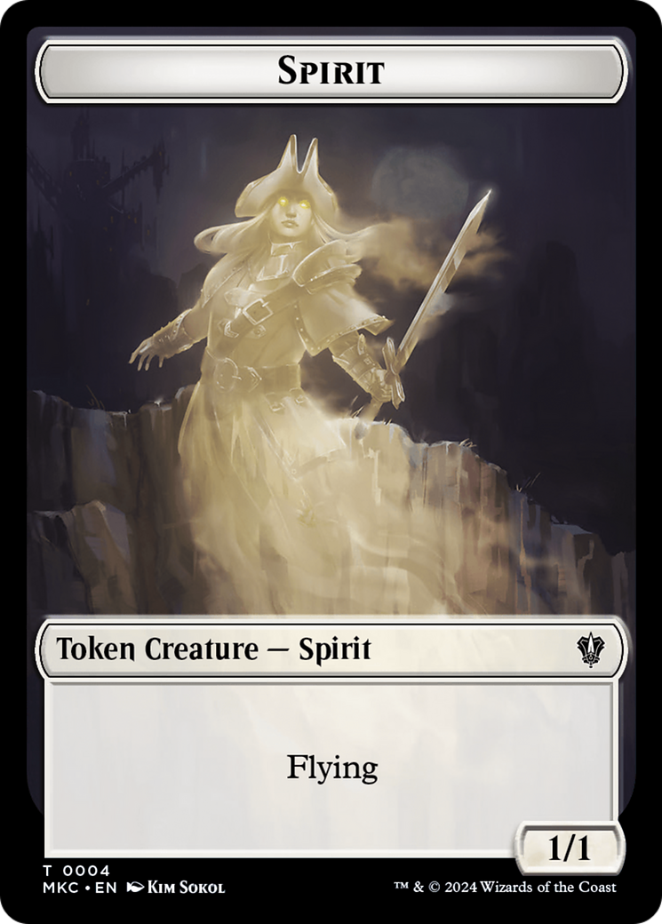 Spirit // Phyrexian Germ Double-Sided Token [Murders at Karlov Manor Commander Tokens]-1