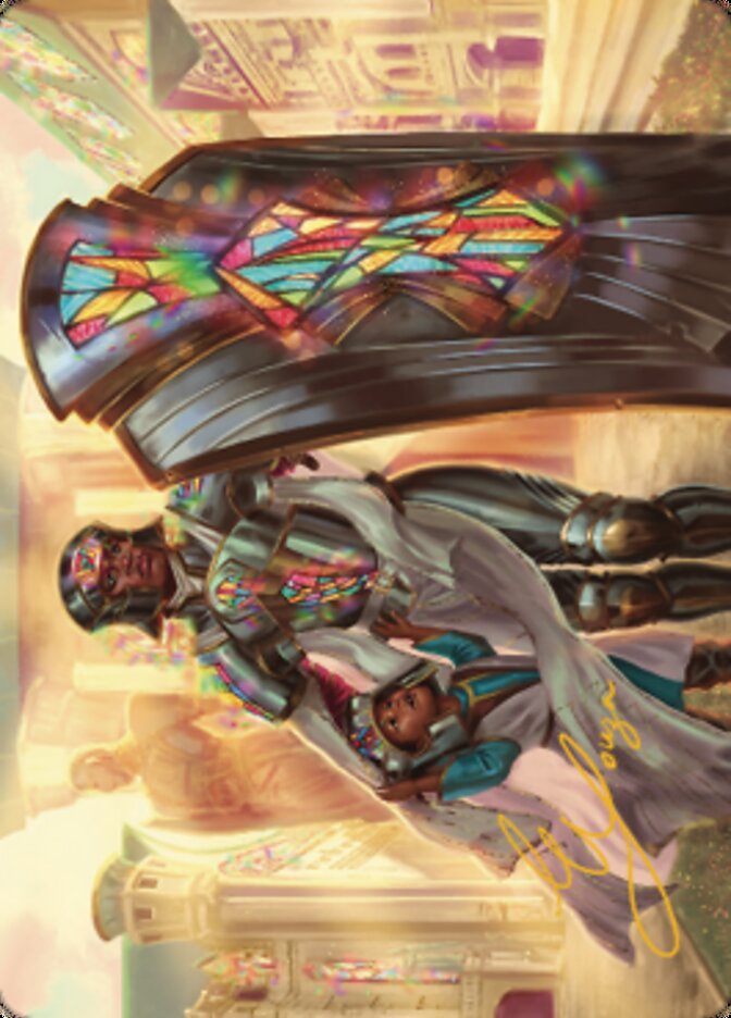 Guardian of New Benalia Art Card (Gold-Stamped Signature) [Dominaria United Art Series]-1
