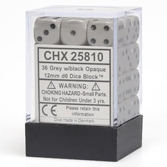 CHX 25810 Opaque 12mm d6 Dark Grey/Black Block (36)-1