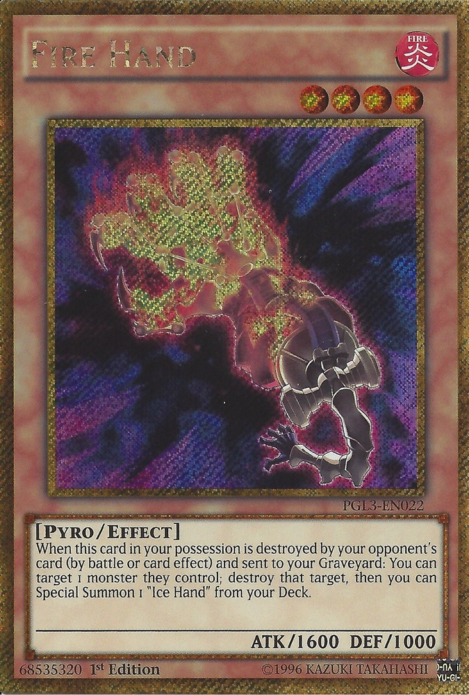 Fire Hand [PGL3-EN022] Gold Secret Rare