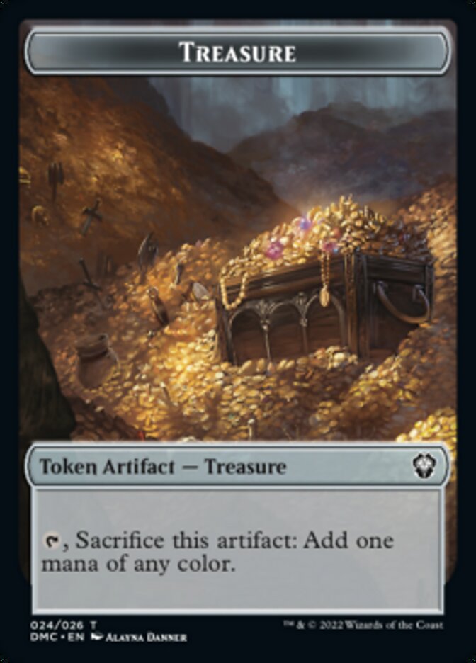 Bird (002) // Treasure Double-Sided Token [Dominaria United Tokens]-2
