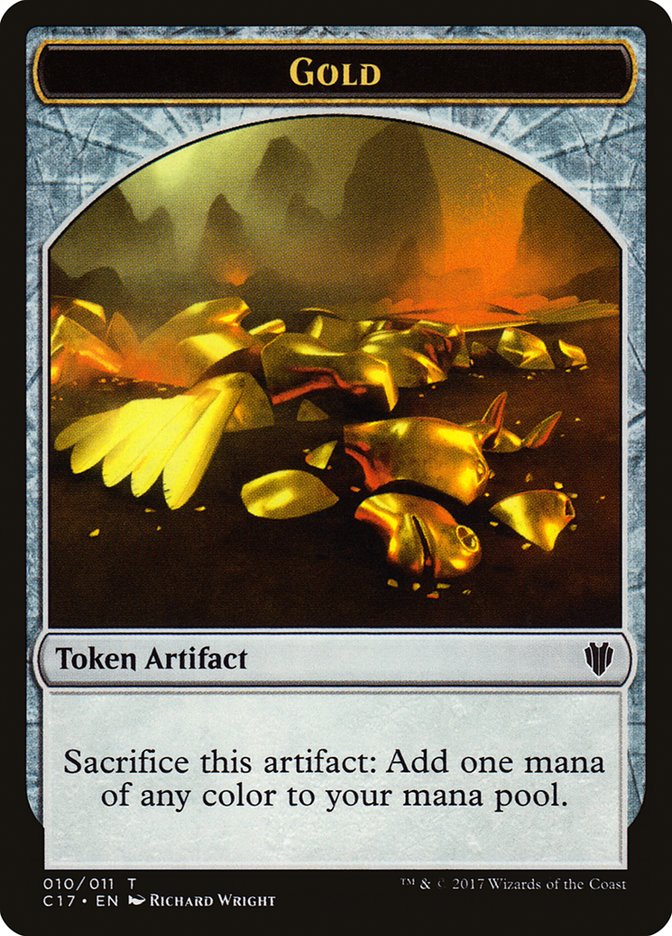 Zombie // Gold Double-Sided Token [Commander 2017 Tokens]-2
