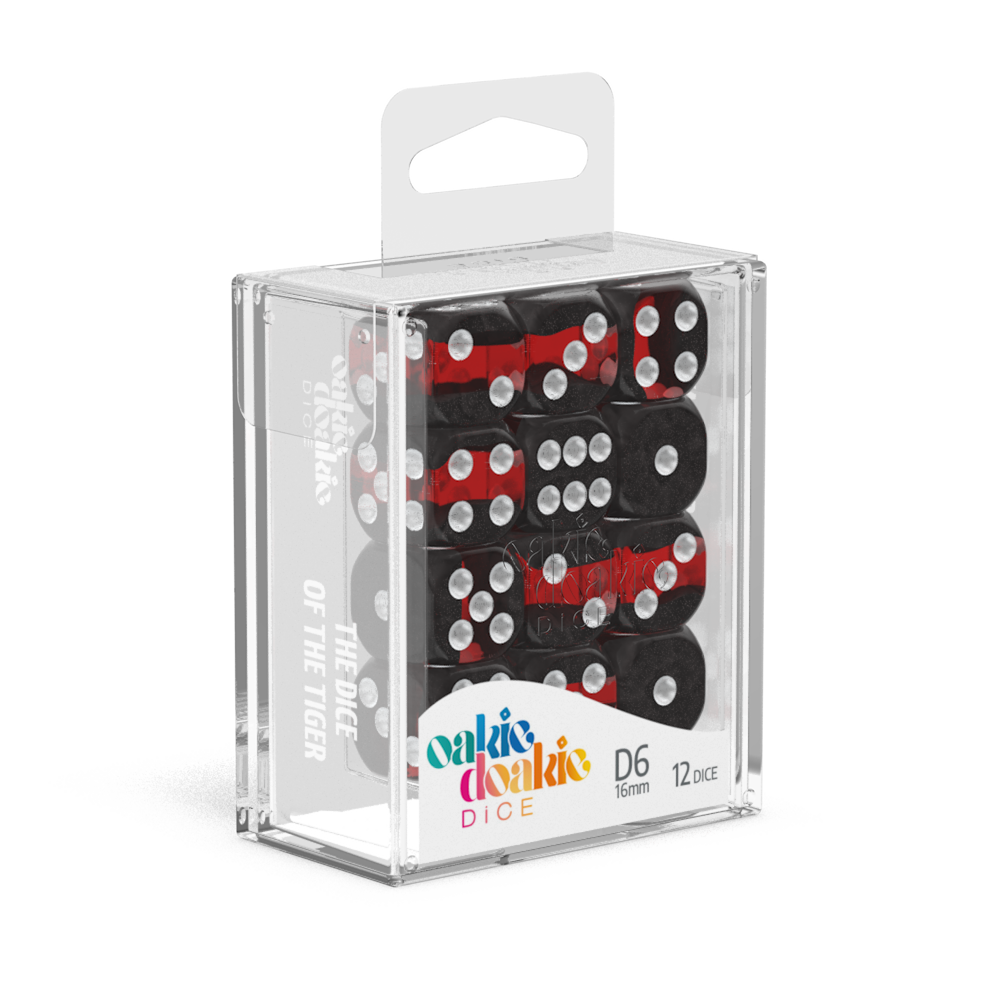 Oakie Doakie Dice D6 16 mm Enclave - Ruby (12)-1