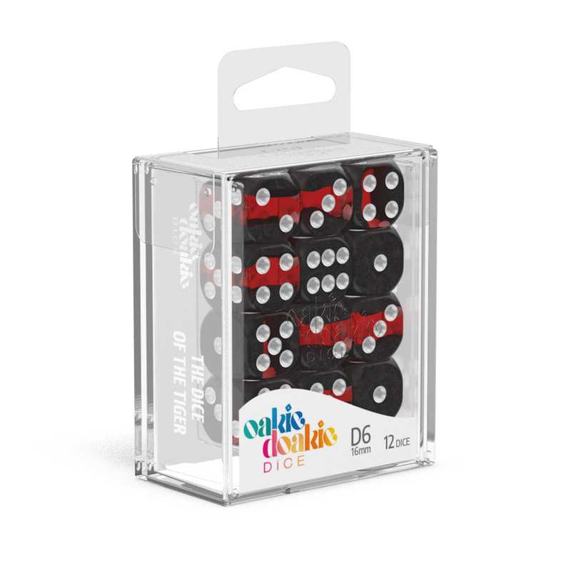 Oakie Doakie Dice D6 16 mm Enclave - Ruby (12)-1