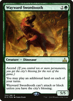 Wayward Swordtooth [Rivals of Ixalan Prerelease Promos]-1