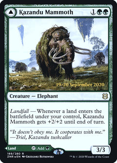 Kazandu Mammoth // Kazandu Valley [Zendikar Rising Prerelease Promos]-1