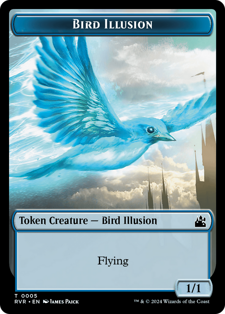 Spirit (0018) // Bird Illusion Double-Sided Token [Ravnica Remastered Tokens]-2