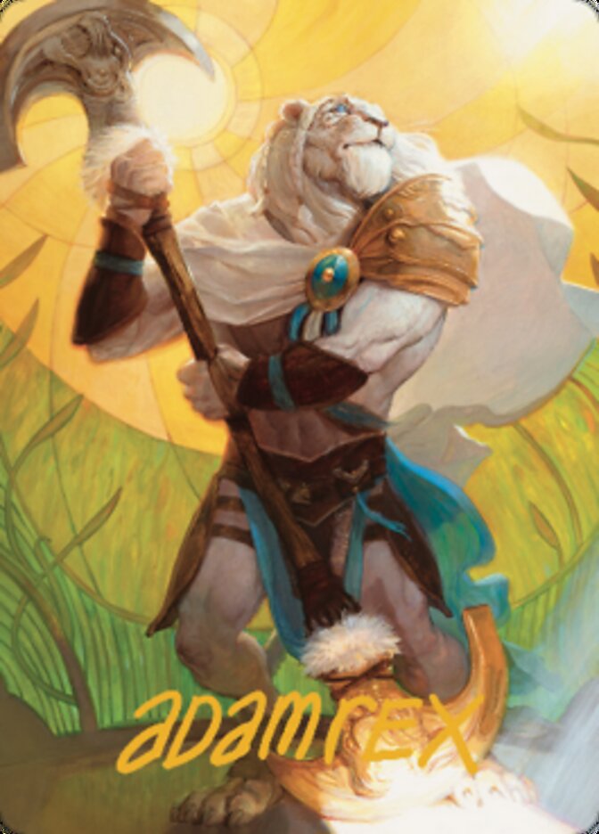 Ajani, Sleeper Agent Art Card (Gold-Stamped Signature) [Dominaria United Art Series]-1