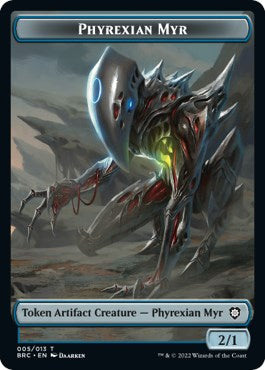 Scrap // Phyrexian Myr Double-Sided Token [The Brothers' War Commander Tokens]-2