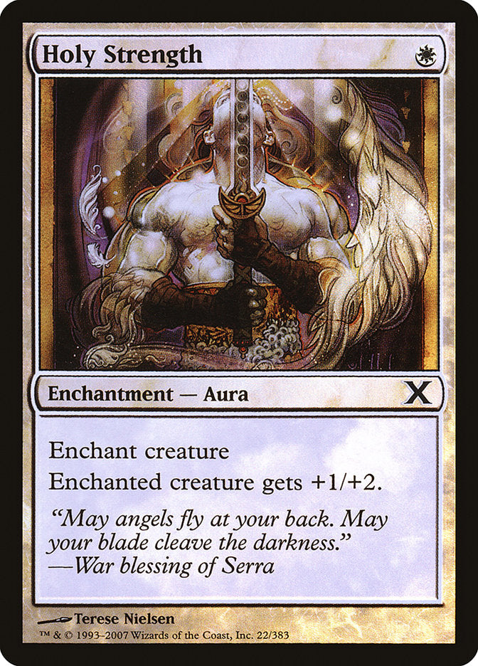 Holy Strength (Premium Foil) [Tenth Edition]-1