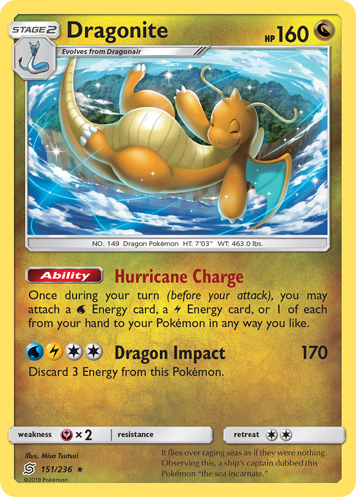 Dragonite (151/236) (Cosmos Holo) [Sun & Moon: Unified Minds]-1