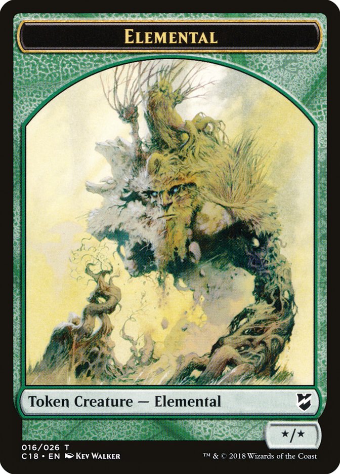 Cat Warrior // Elemental Double-Sided Token [Commander 2018 Tokens]-2