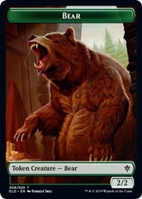 Bear // Food (15) Double-Sided Token [Throne of Eldraine Tokens]-1