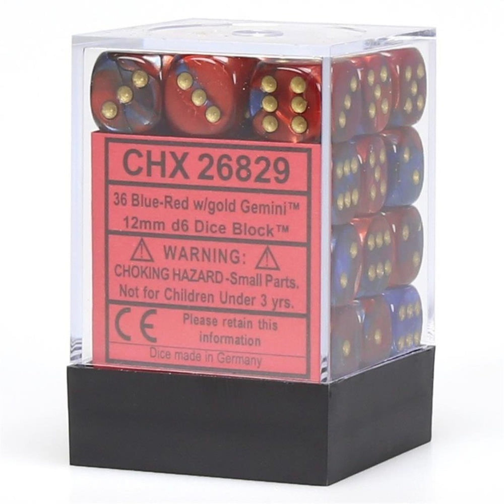 CHX 26829 Gemini 12mm d6 Blue-Red/Gold Block (36)