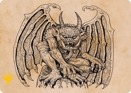 Cloister Gargoyle (Showcase) Art Card (Gold-Stamped Signature) [Dungeons & Dragons: Adventures in the Forgotten Realms Art Series]-1