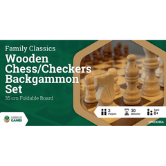 LPG Wooden Folding Chess/Checkers/Backgammon Set 35cm-1