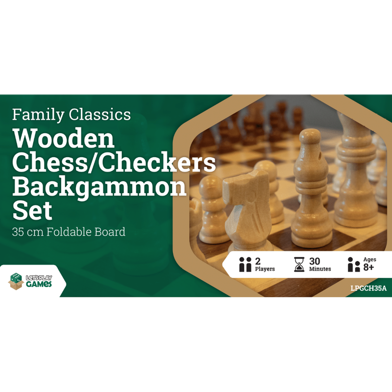LPG Wooden Folding Chess/Checkers/Backgammon Set 35cm-1