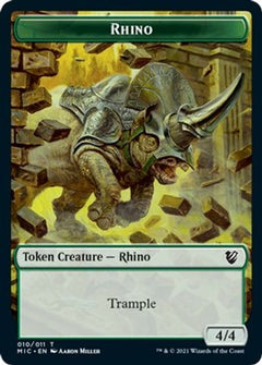 Rhino // Wolf Double-Sided Token [Innistrad: Midnight Hunt Commander Tokens]-1
