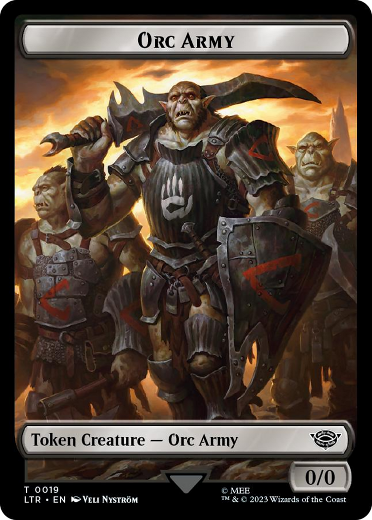 Orc Army (0019) // Food (0023) Double-Sided Token (Surge Foil) [The Lord of the Rings: Tales of Middle-Earth Tokens]-1