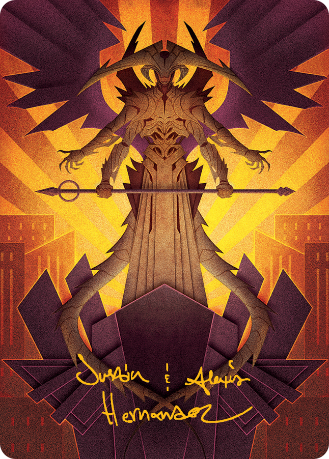 Atraxa, Praetors' Voice Art Card (Gold-Stamped Signature) [March of the Machine Art Series]-1