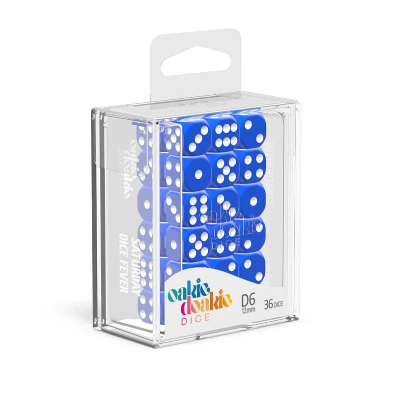 Oakie Doakie Dice D6 12 mm Solid - Blue (36)-1