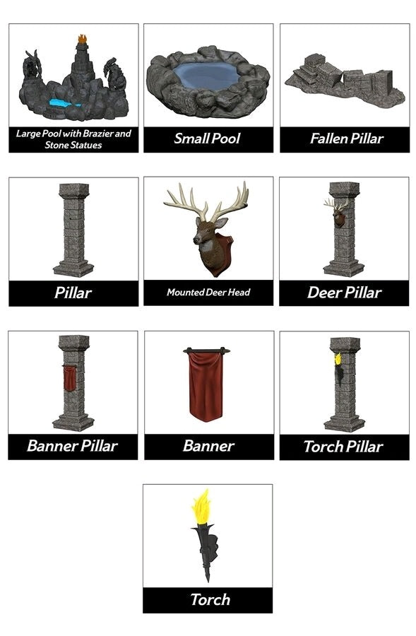 WizKids Miniatures Fantasy Terrain Painted Pools & Pillars (Set 1)-1