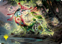 Go-Shintai of Life's Origin Art Card (Gold-Stamped Signature) [Kamigawa: Neon Dynasty Art Series]-1