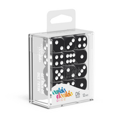 Oakie Doakie Dice D6 16 mm Solid - Black (12)-1