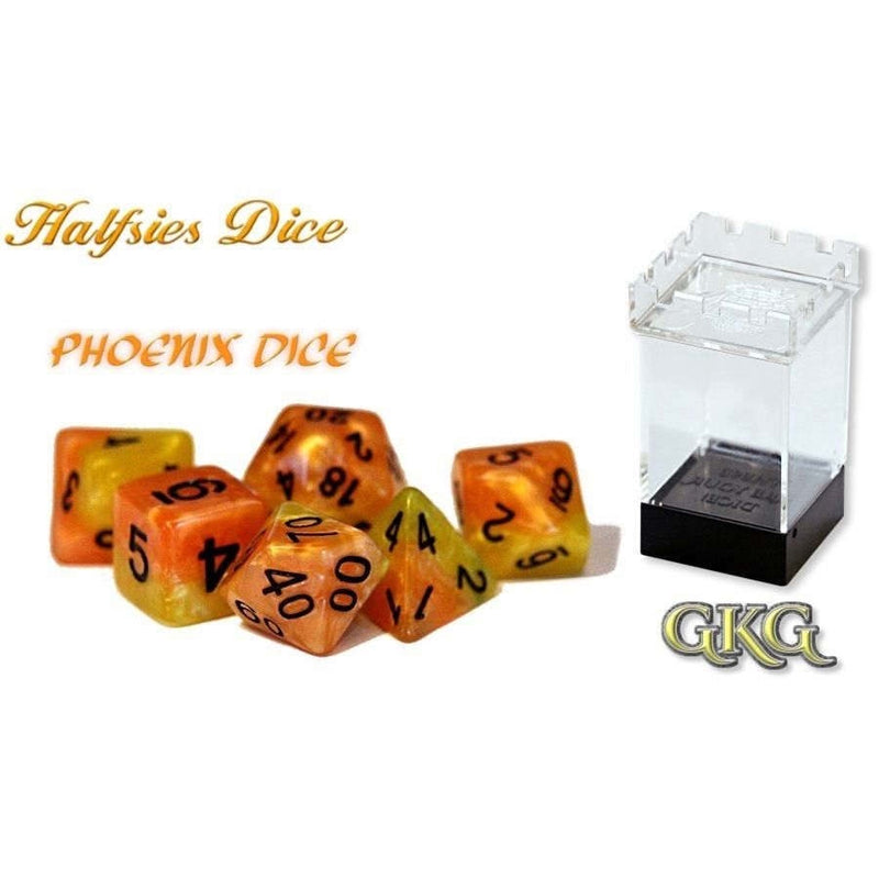 Halfsies Dice Phoenix Dice with Upgraded Dice Case-1